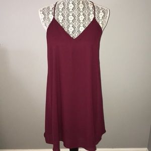 Burgundy sleeveless dress